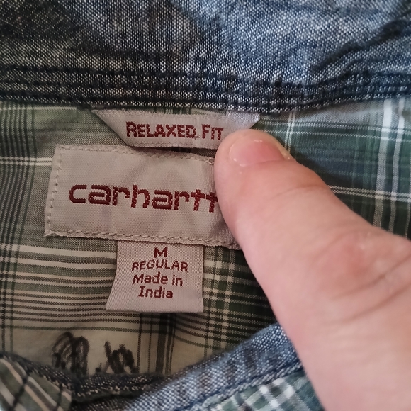 Carhartt Pearl Snap Relaxed Fit Button Down Shirt Men's Size Medium - Picture 4 of 5